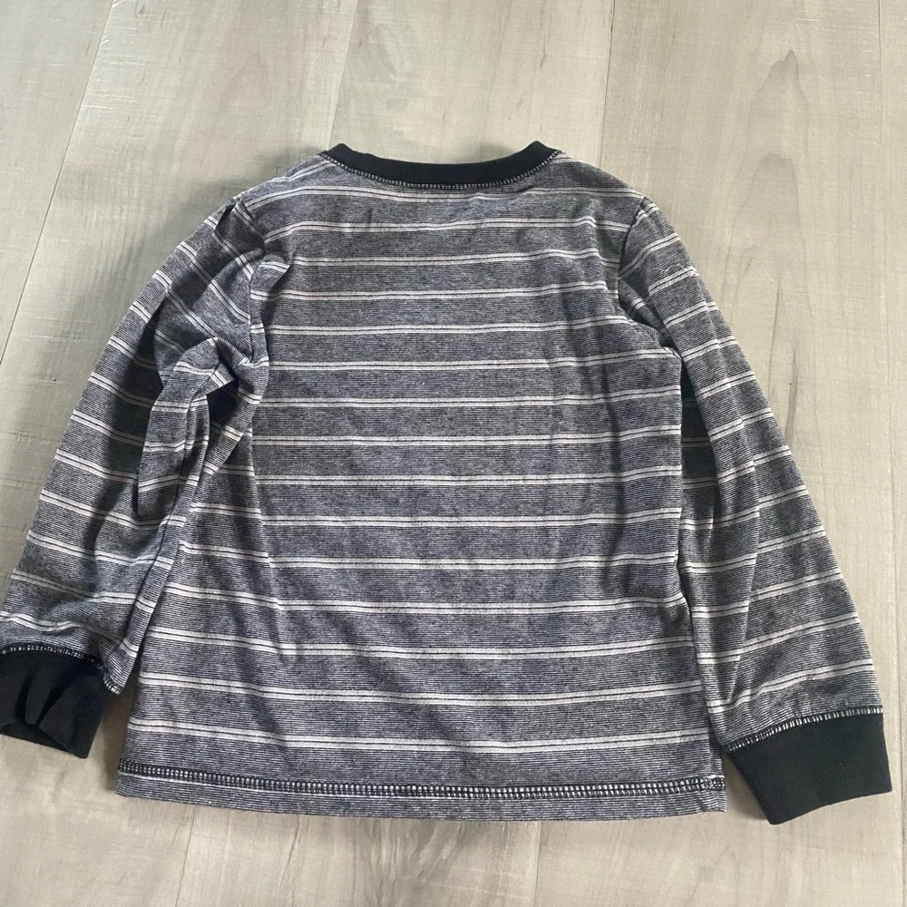 Wounderkids Striped Gray Kids Shirt with Colorful Print size 5T